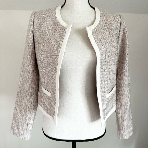 Cynthia Rowley Colorful Metallic Tweed Cropped Bolero Womens Blazer Size Small - Picture 6 of 14